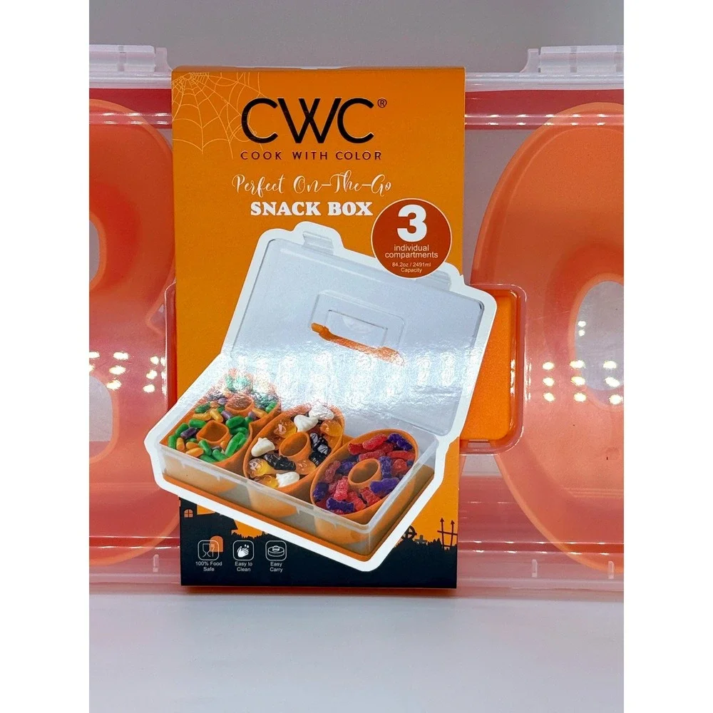 Cook With Color BOO Snack Box Halloween Divided Serving Tray Orange HWSNKTG7